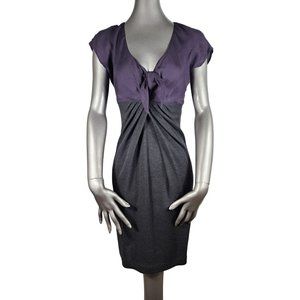 Diane von Furstenberg NWT Purple Dress Charcoal Draped Ruched DVF 0